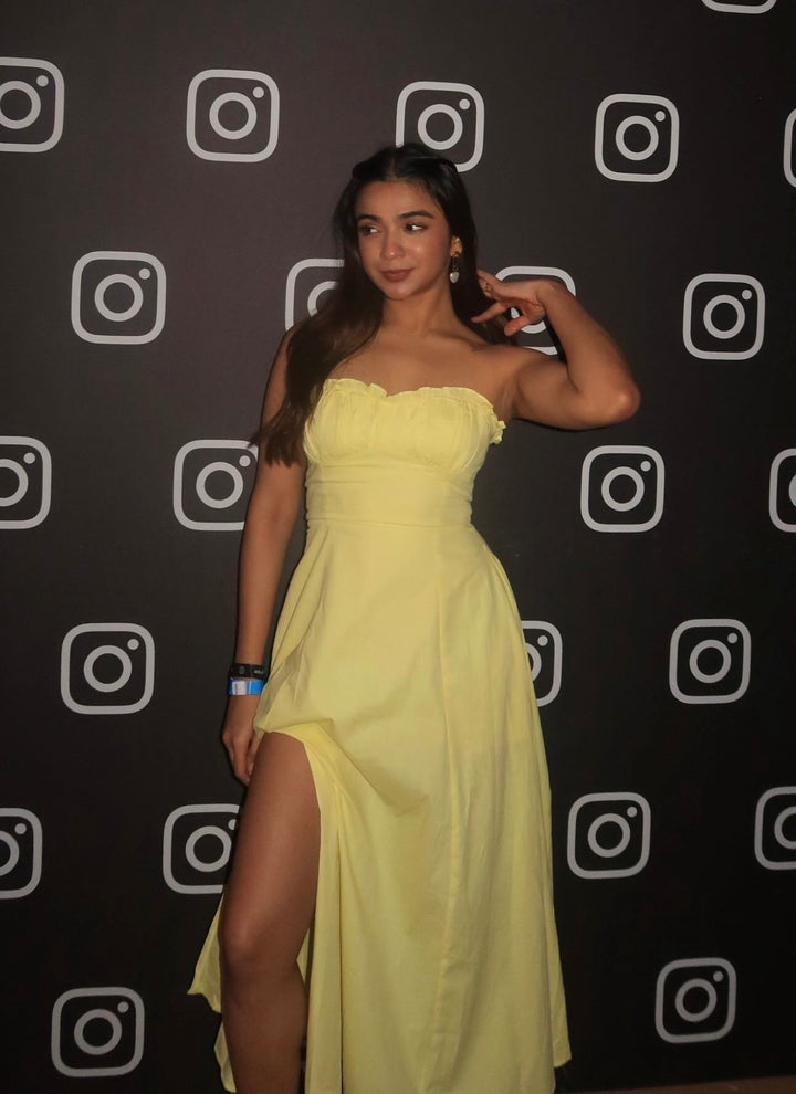 Butter yellow tube dress