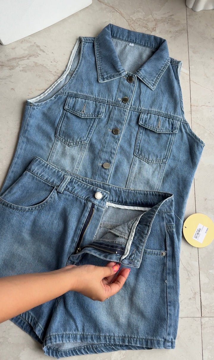 Melvin denim coord set