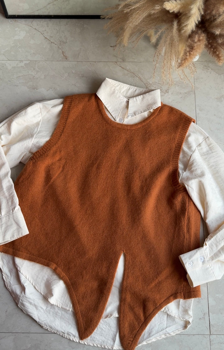 Maple sweater vest and shirt set