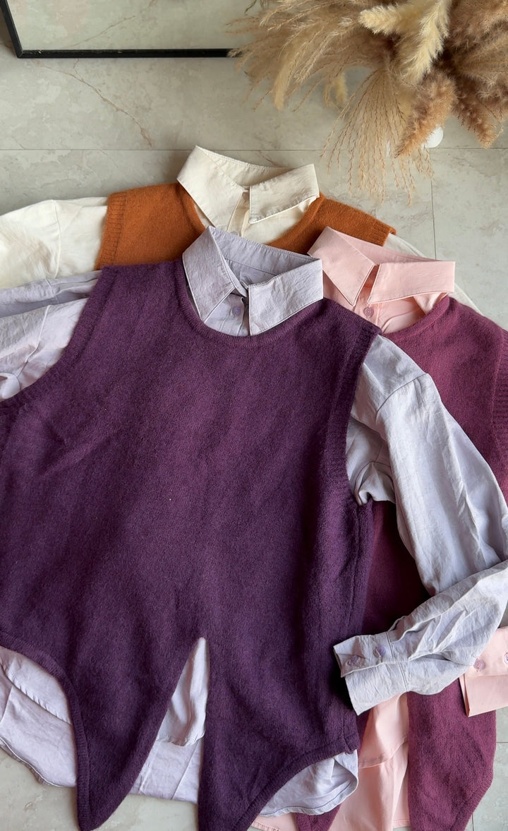 Maple sweater vest and shirt set