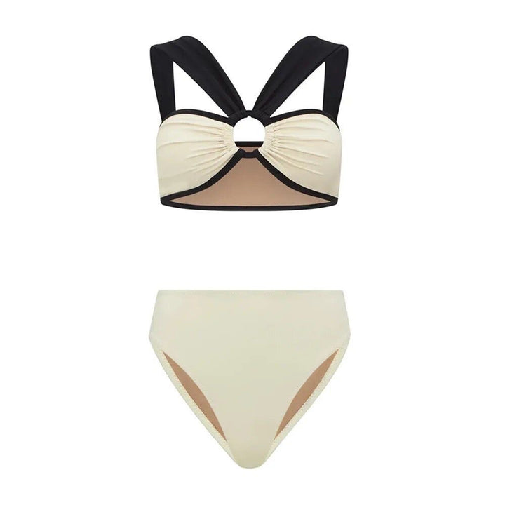 Lovette black and white three piece swimsuit