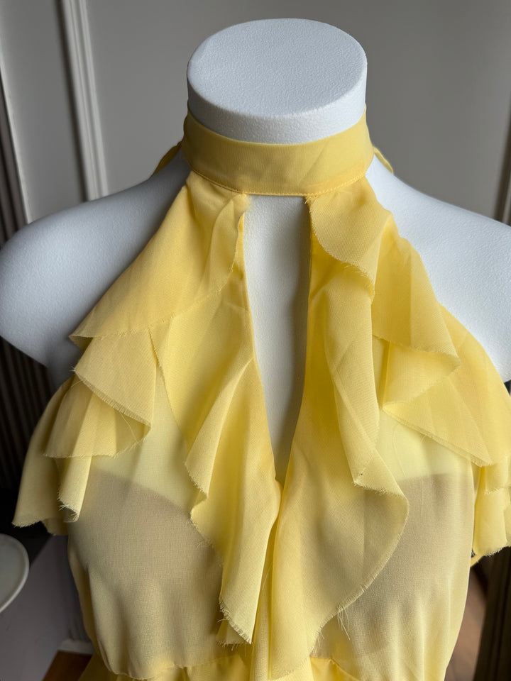 Jordan high neck ruffle top