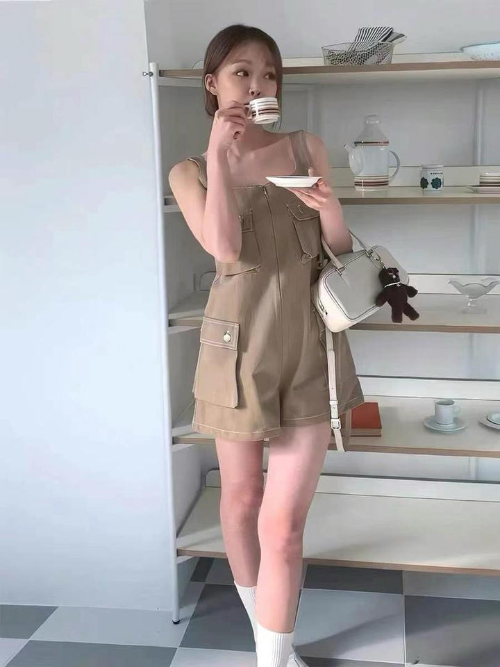 Molly denim romper