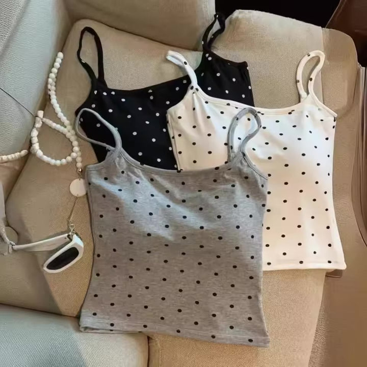Cosco polka dot built in bra top