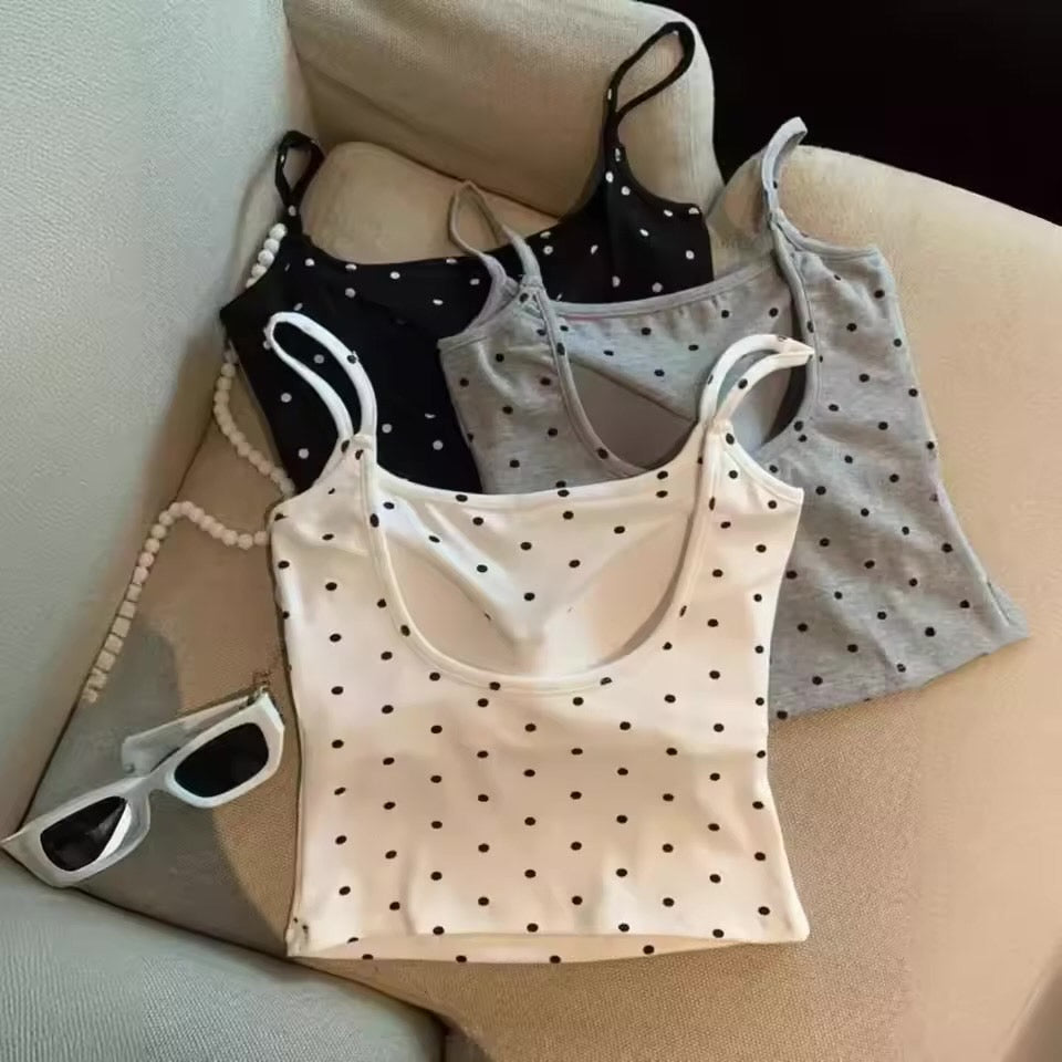 Cosco polka dot built in bra top