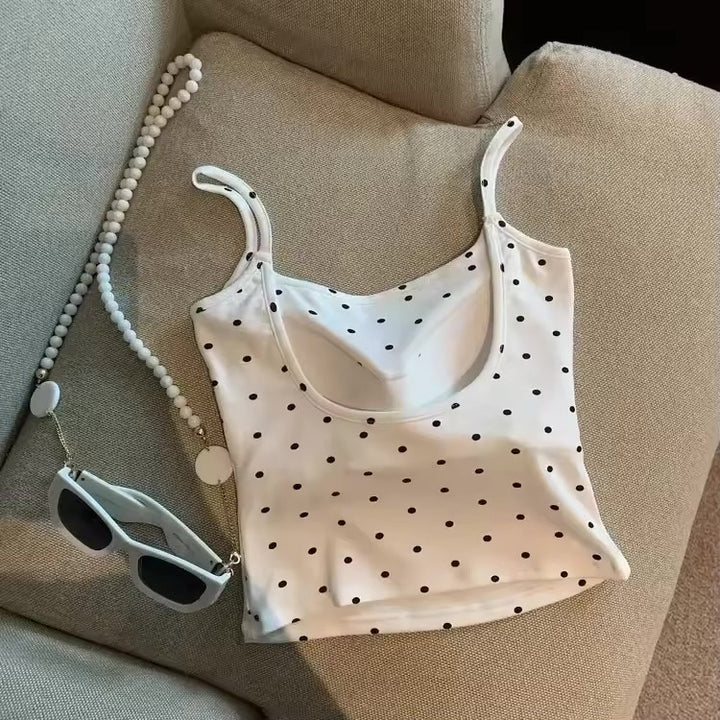 Cosco polka dot built in bra top