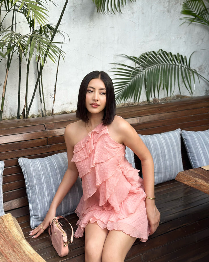 Starfish one shoulder frill dress