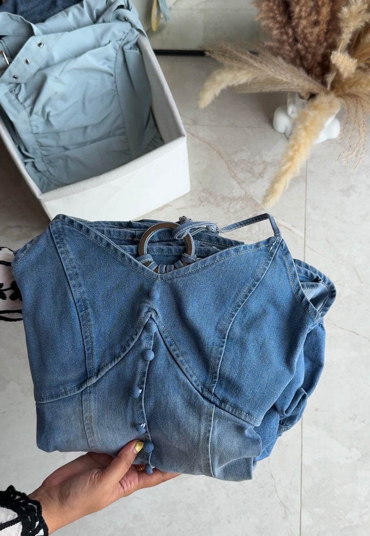 Candice denim maxi dress