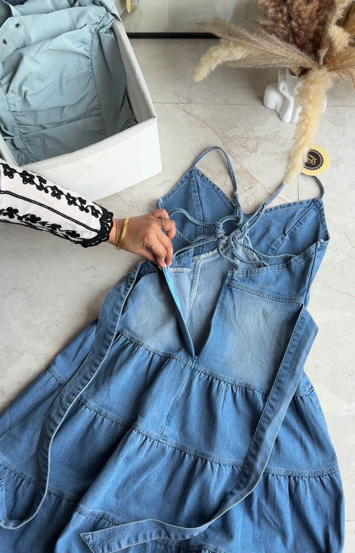 Candice denim maxi dress