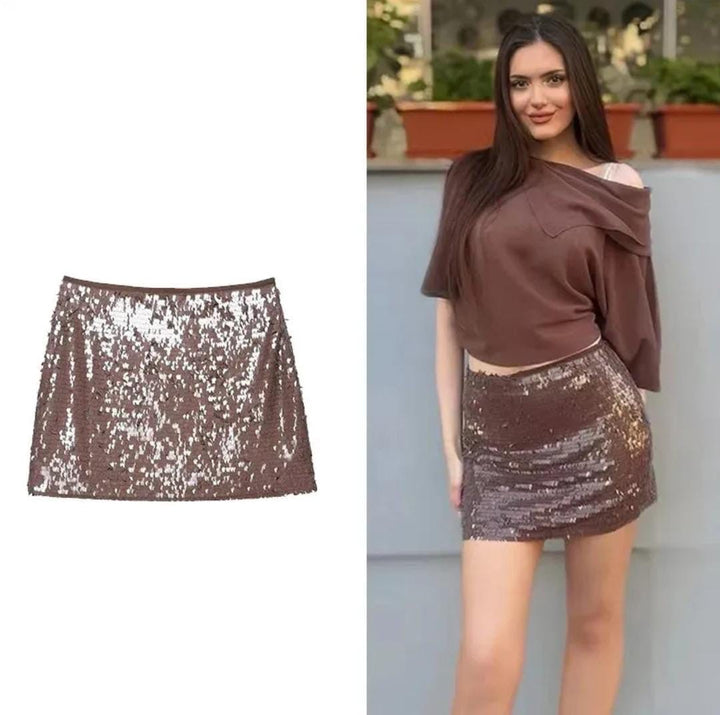 Molly sequin high waist skirt