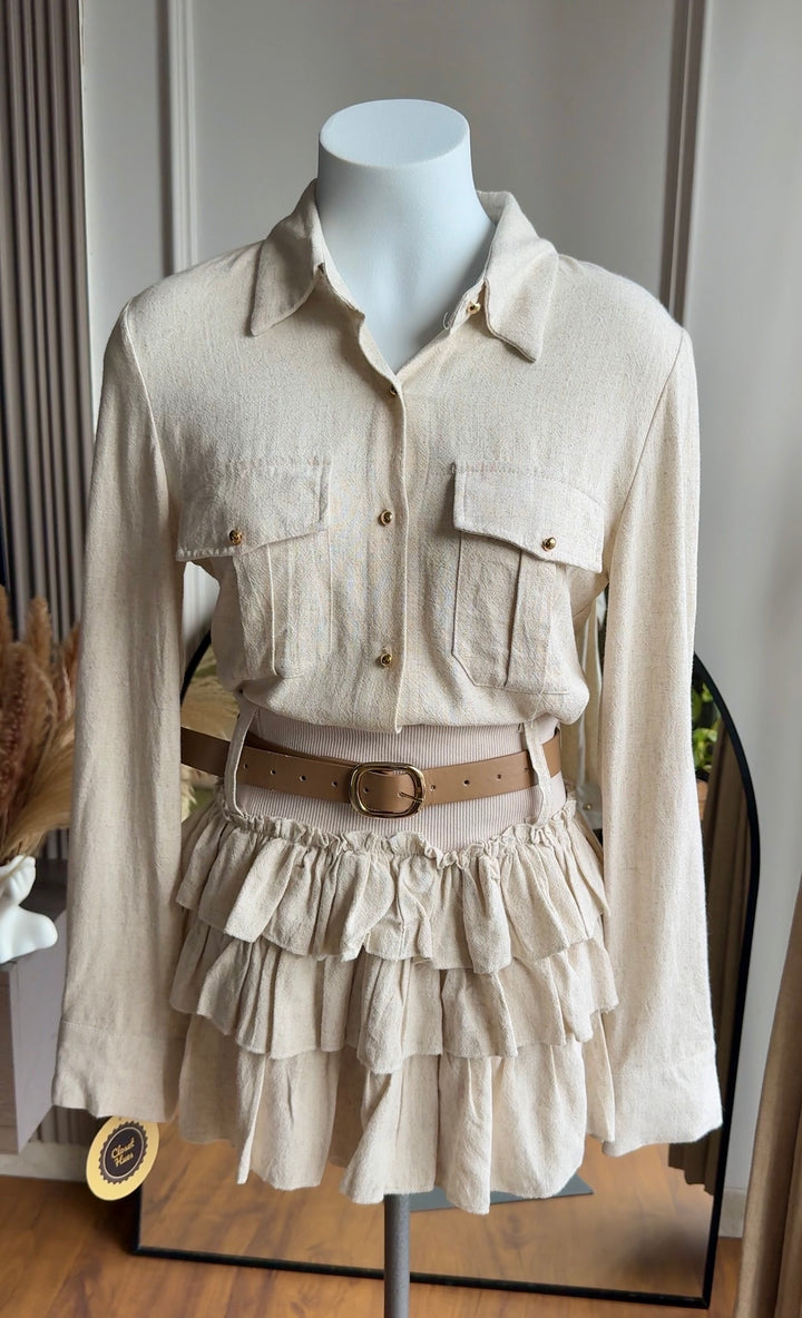 Marigold shirt and frill skirt coords