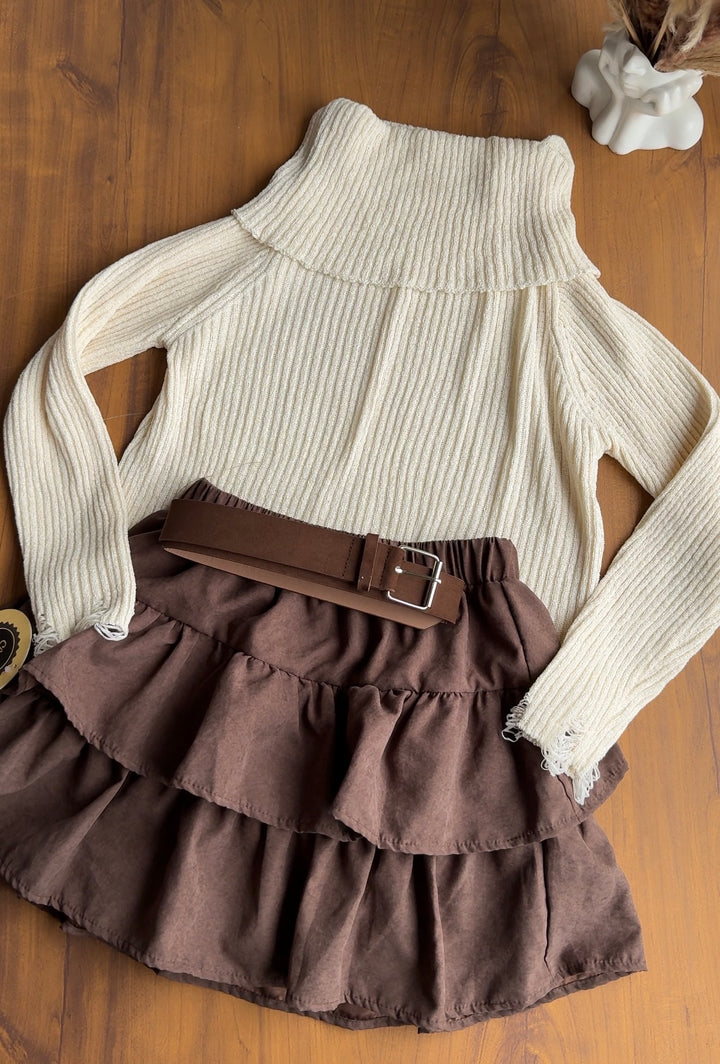 Nathaniel knitted top and skirt coord set
