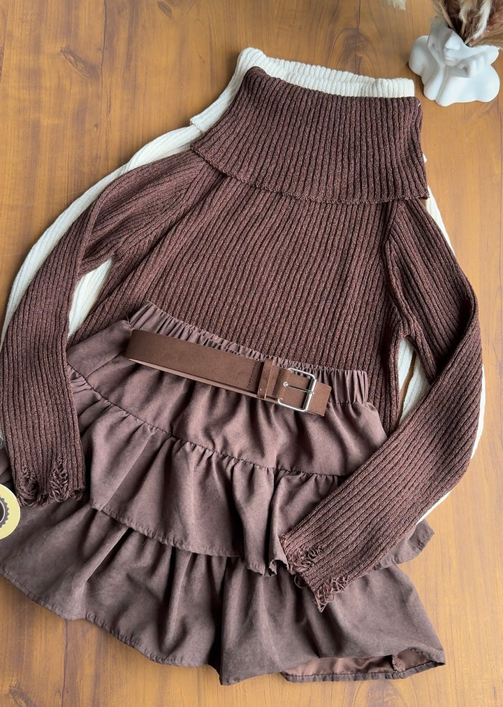 Nathaniel knitted top and skirt coord set