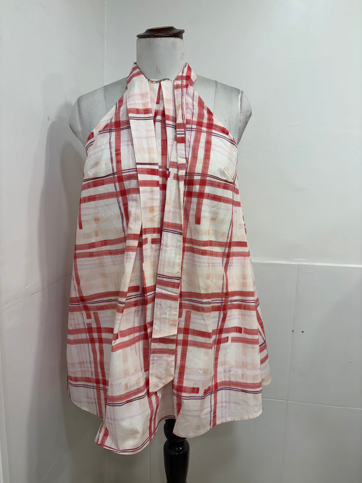 Red and white short dress