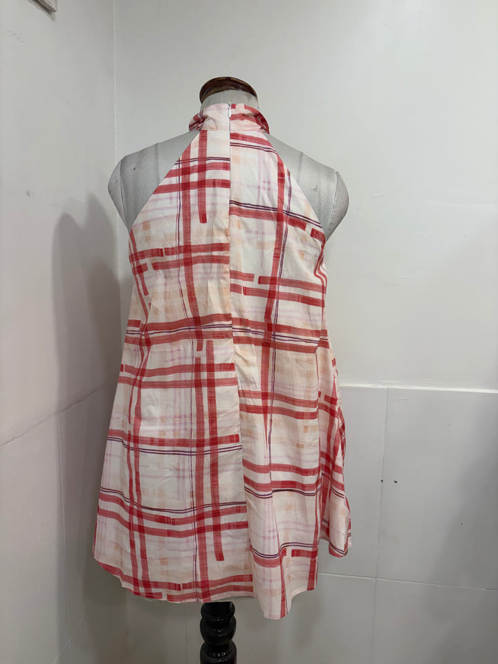 Red and white short dress