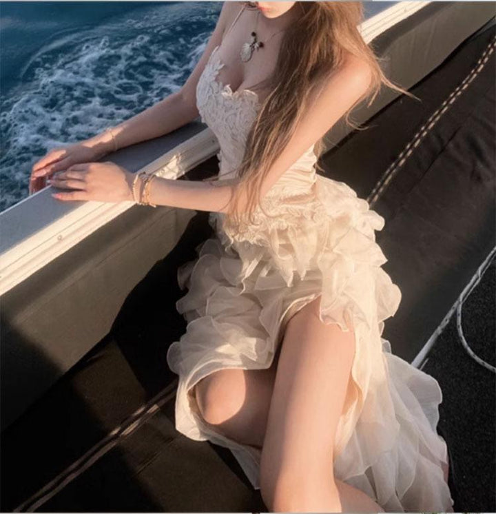 Ezra ruffle midi dress