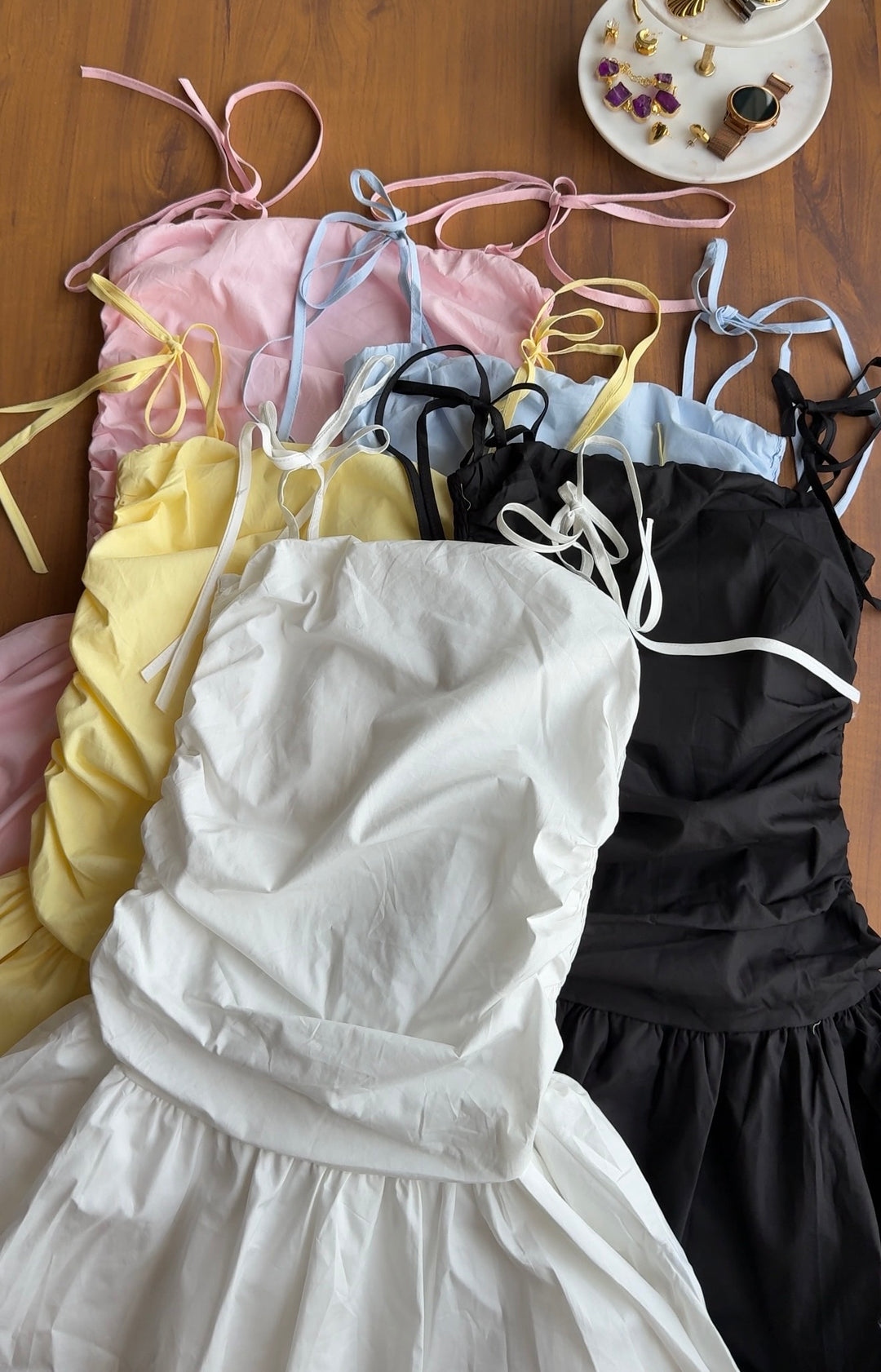 Victoria tie strap short dress