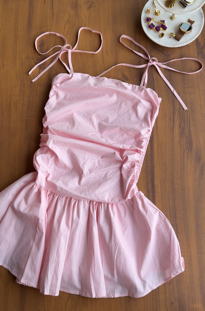 Victoria tie strap short dress