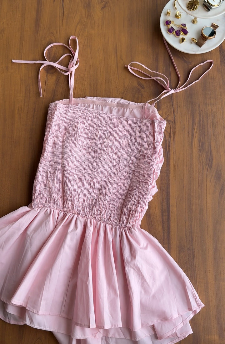 Victoria tie strap short dress