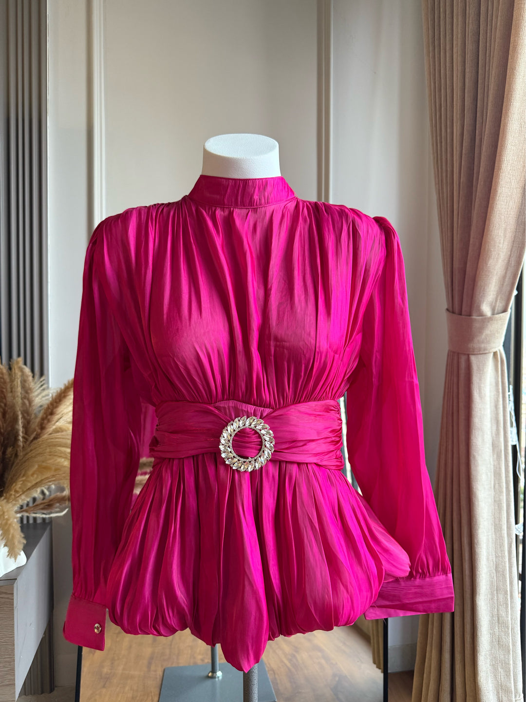 Kelly metallic shimmer organza top