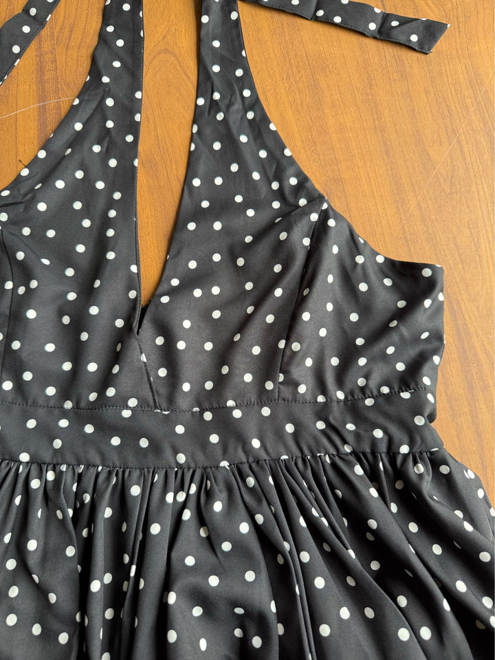 Charade polka dot halter neck top