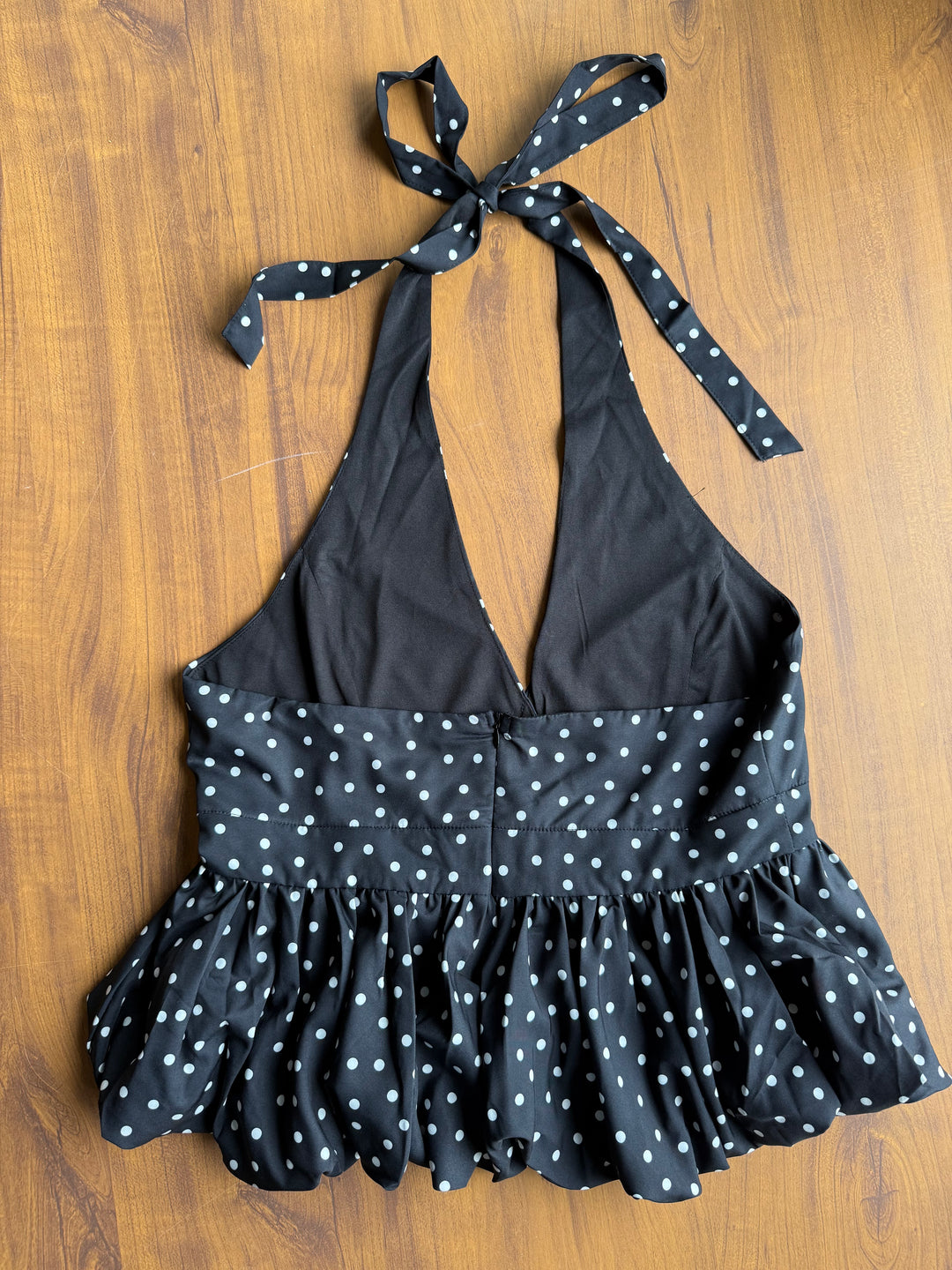 Charade polka dot halter neck top