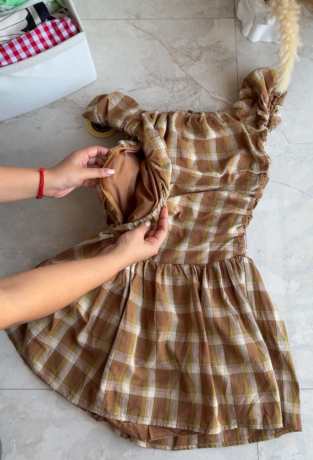 Coachella chequered dress