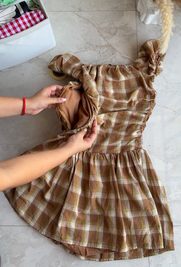 Coachella chequered dress