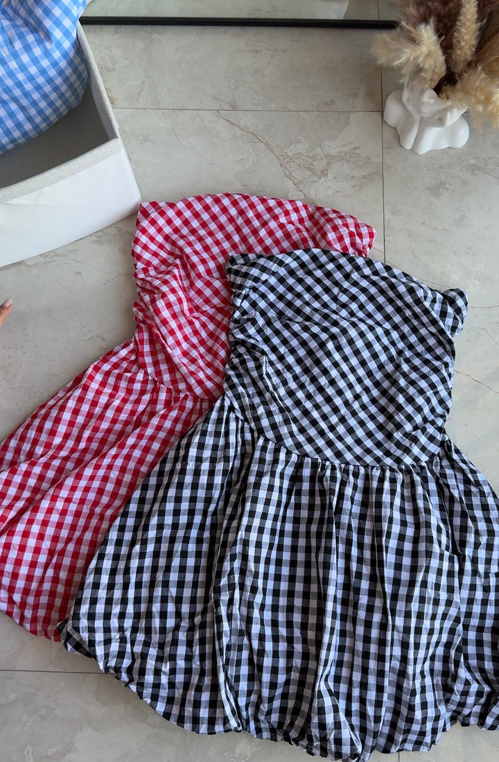 River chequered tube dress