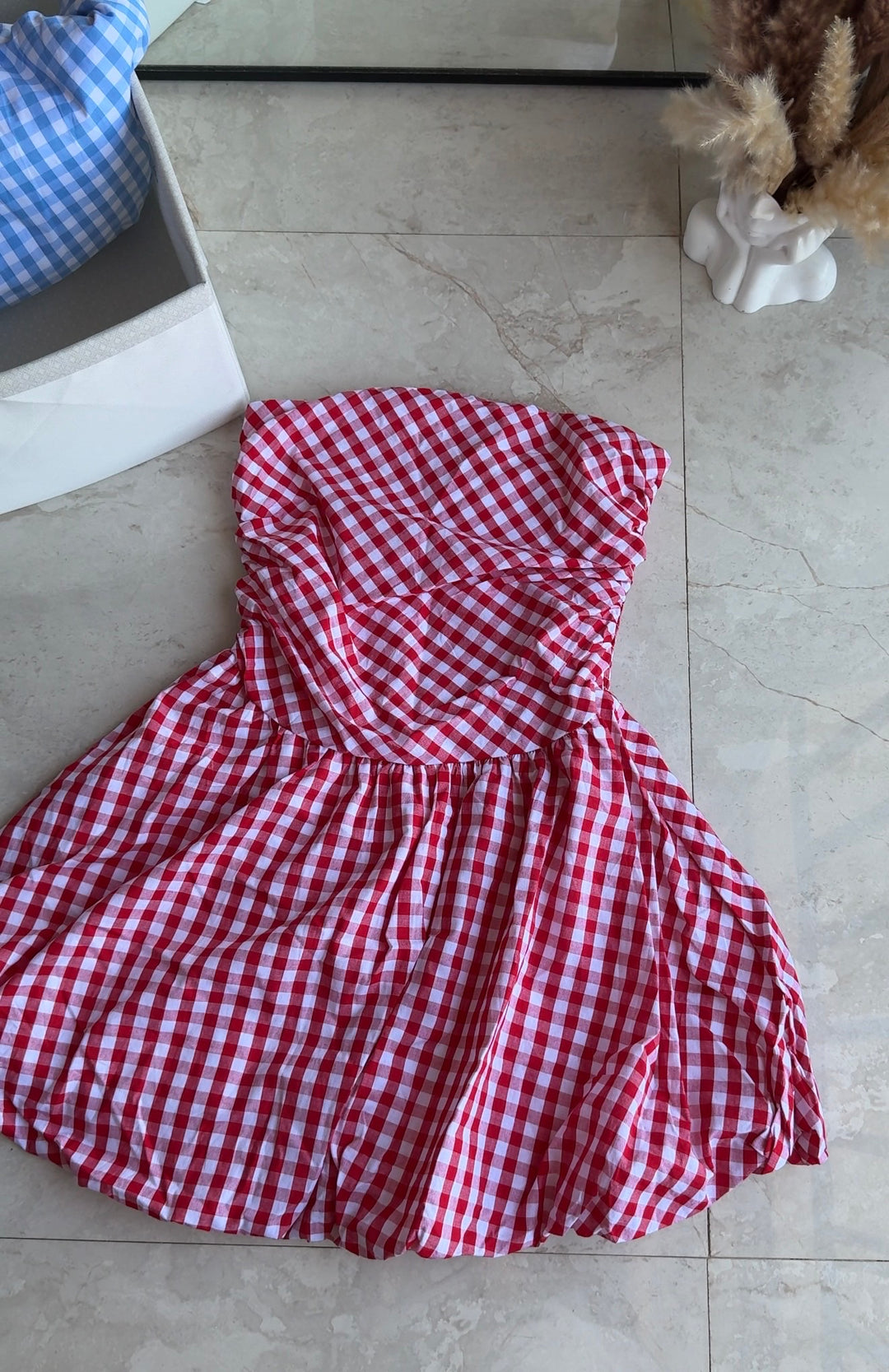 River chequered tube dress