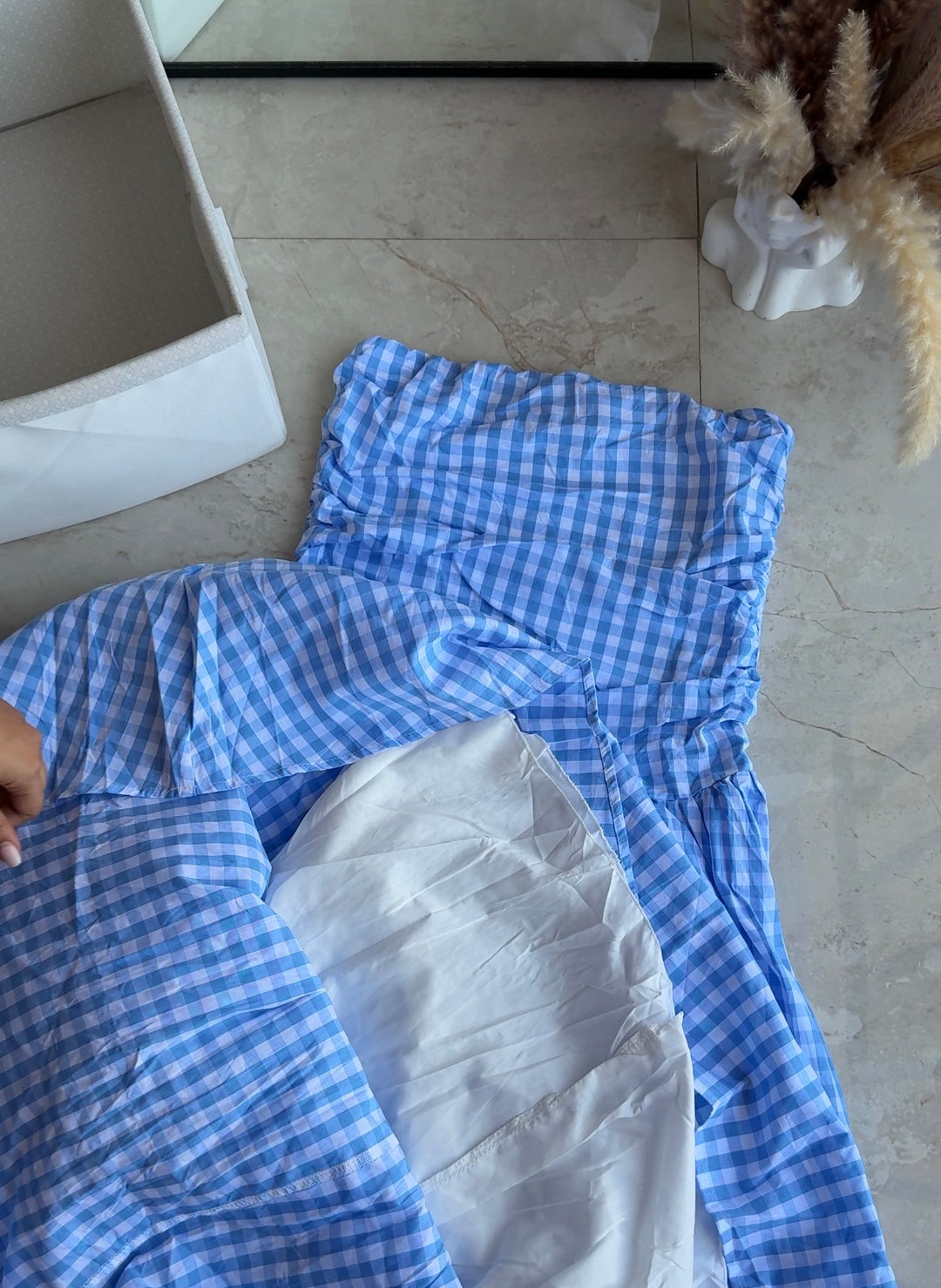River chequered tube dress