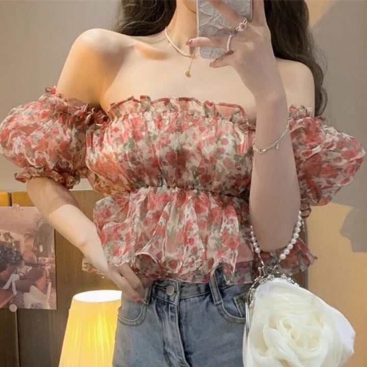 Baku organza floral top
