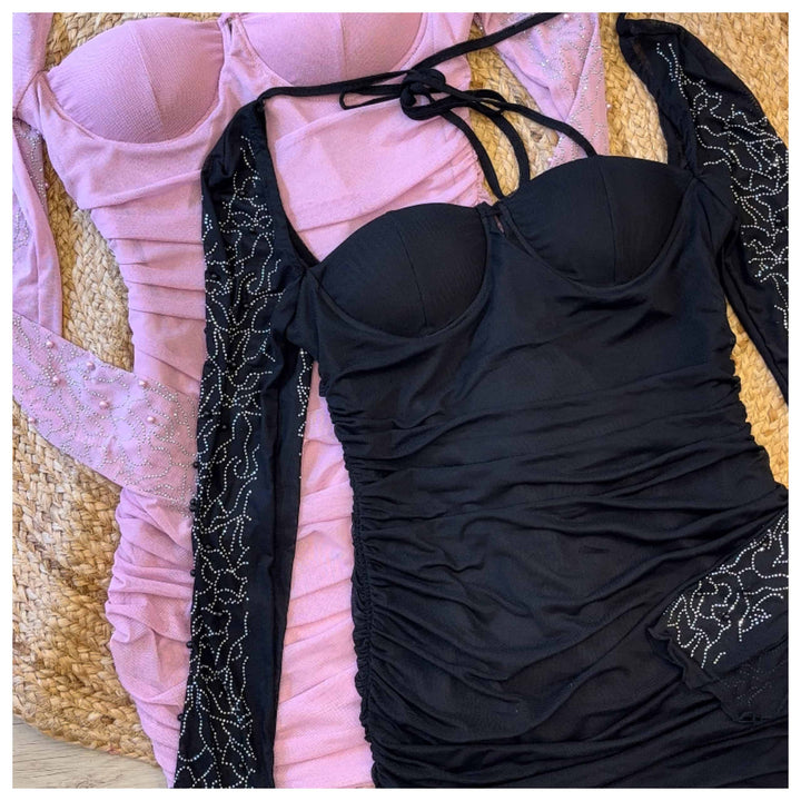 Melissa mesh sleeve dress