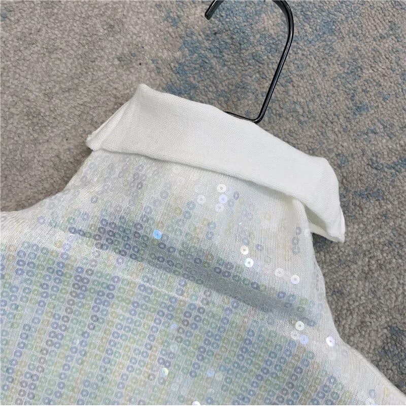 Atlantis sequin turtleneck top
