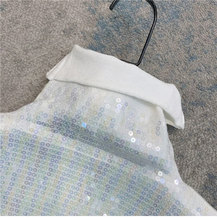 Atlantis sequin turtleneck top