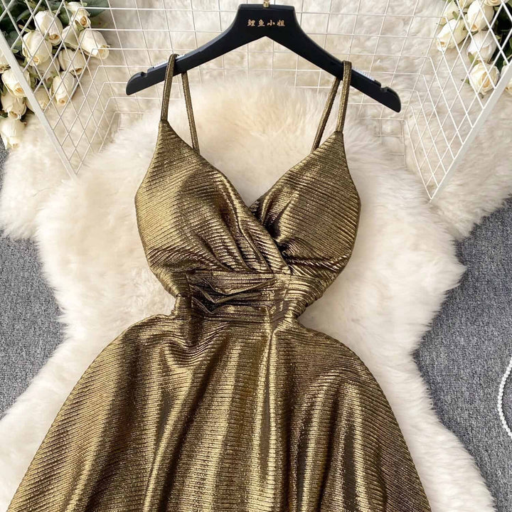 Ginny metallic skater dress