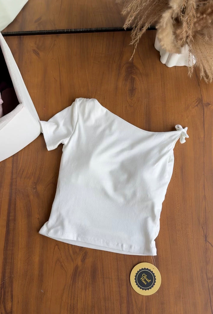 Azari built in bra one shoulder top