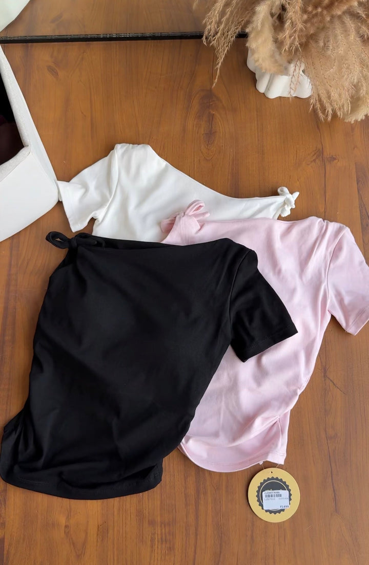 Azari built in bra one shoulder top