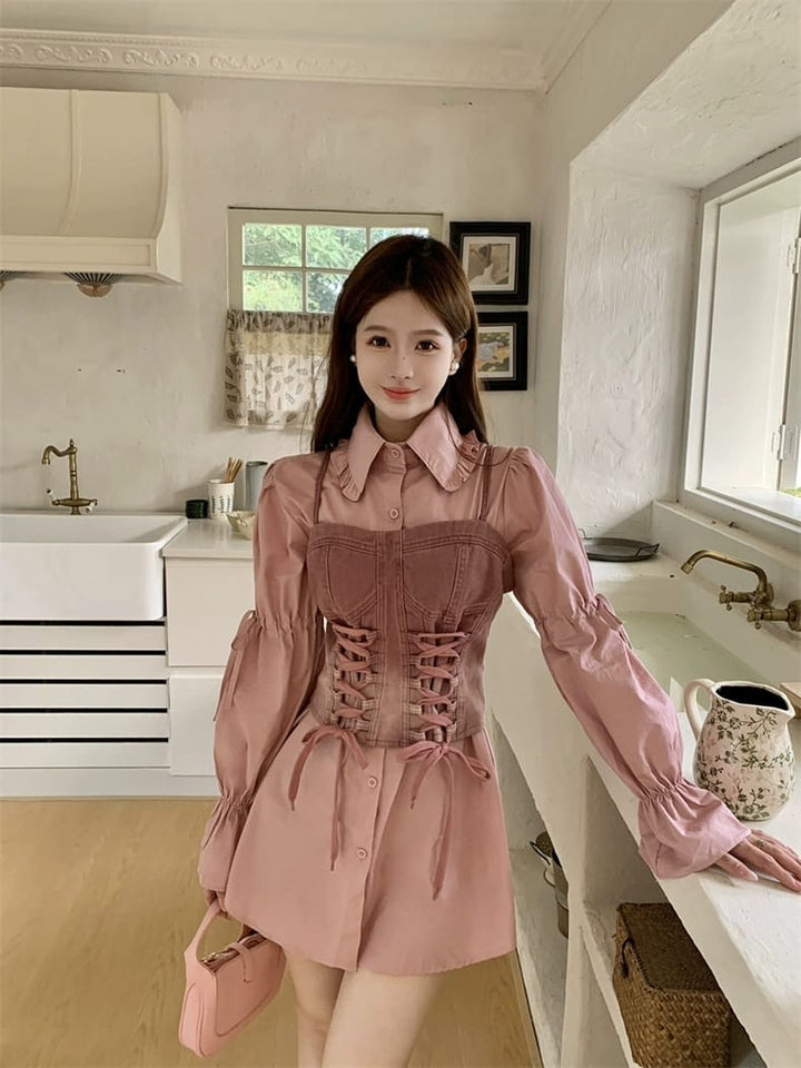 Benedict corset and shirt set