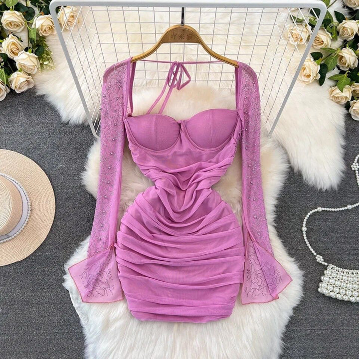 Melissa mesh sleeve dress