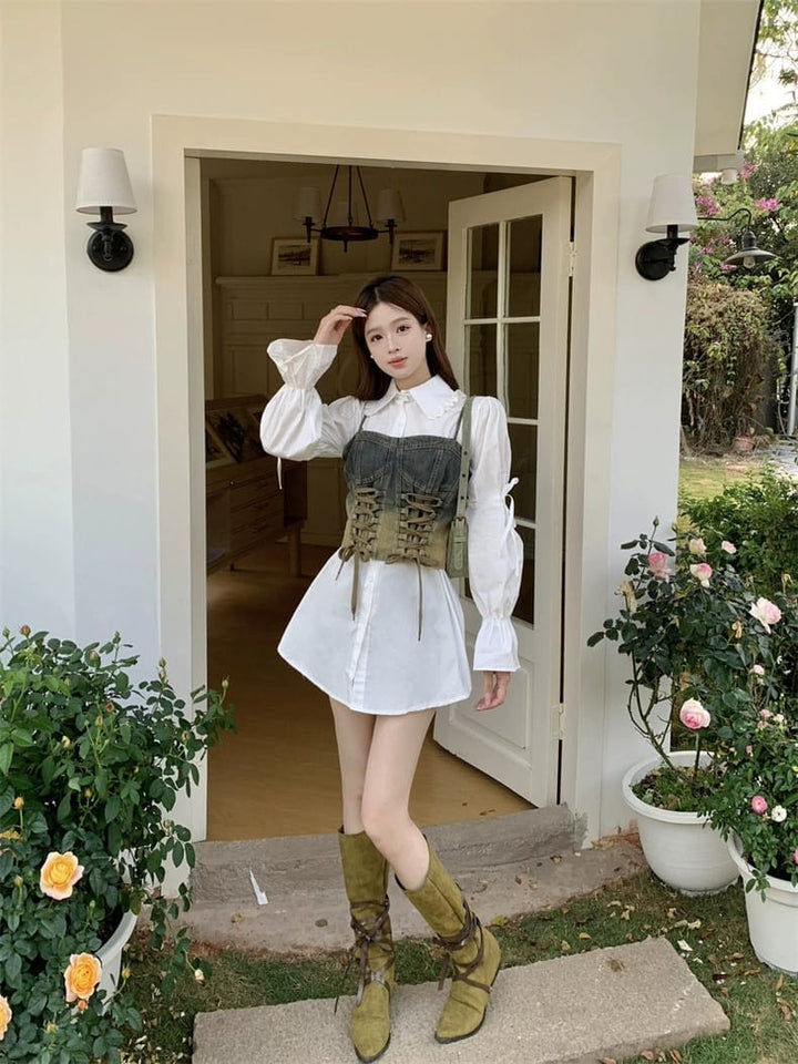 Benedict corset and shirt set