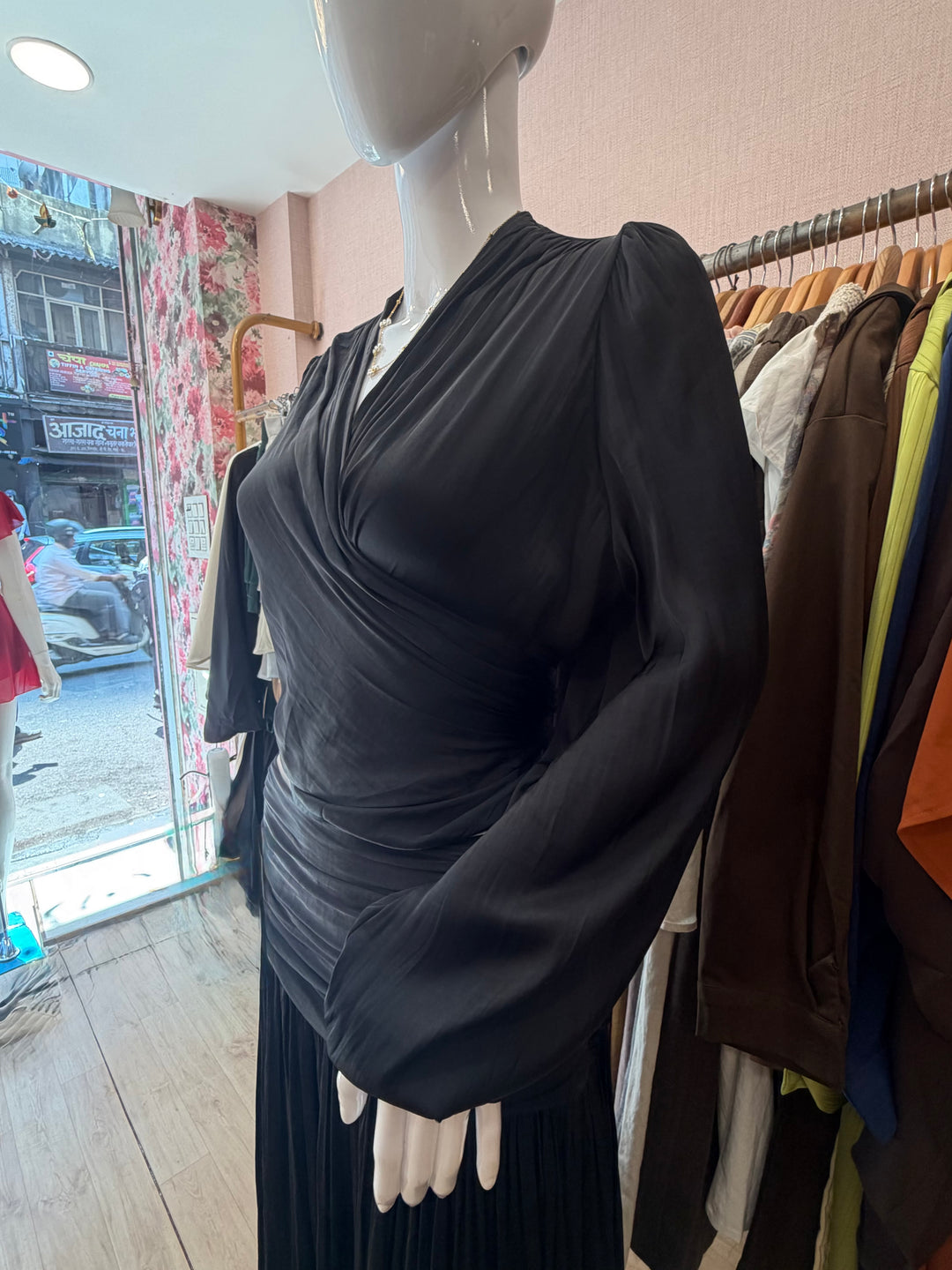 Kennedy criss cross top with pleated skirt