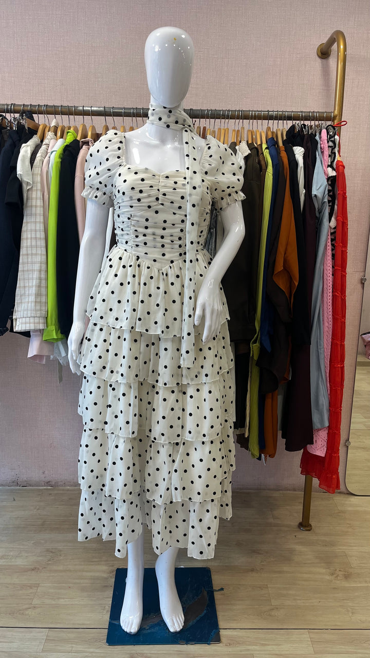 Lily polka dot scarf dress