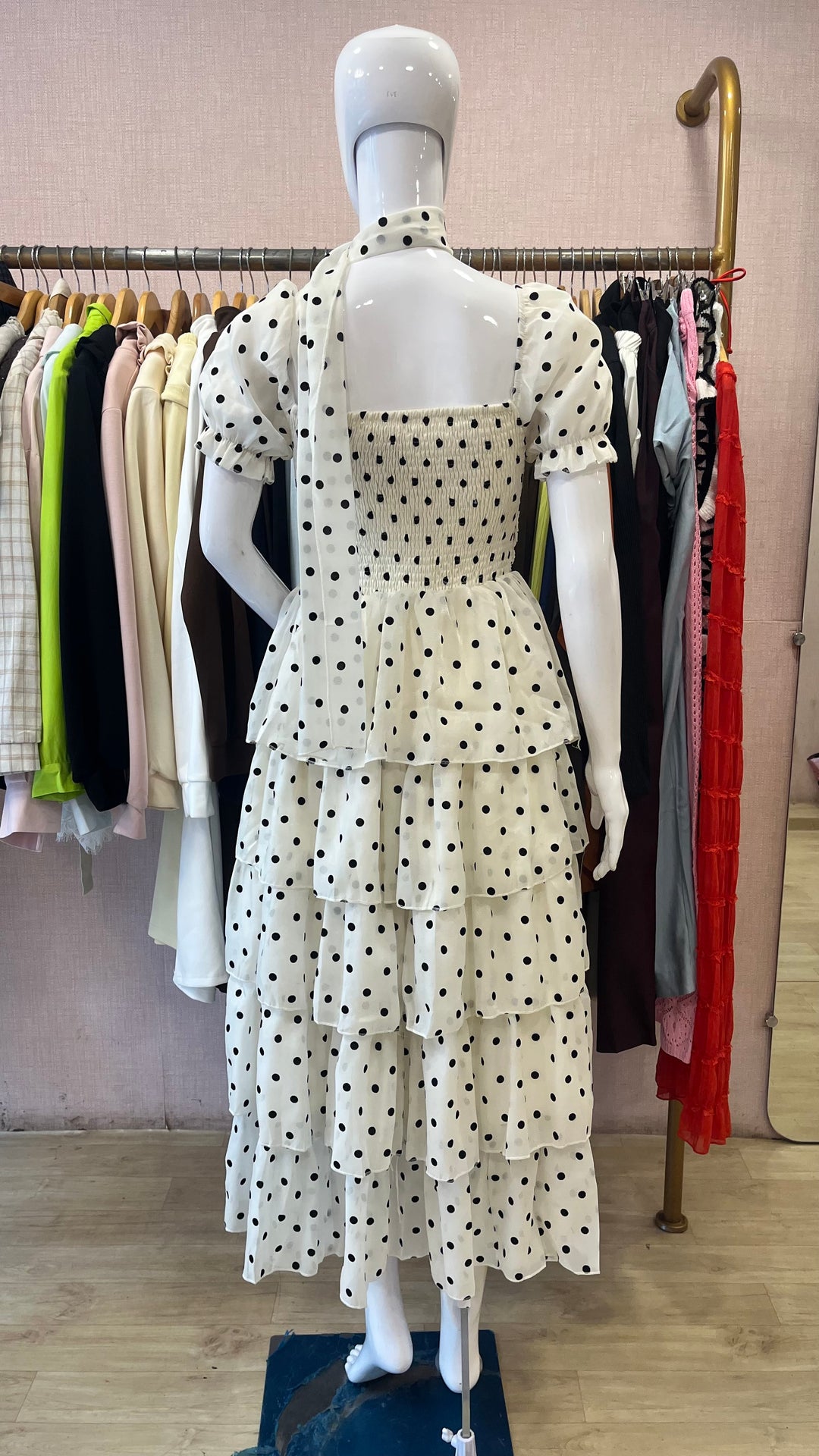 Lily polka dot scarf dress