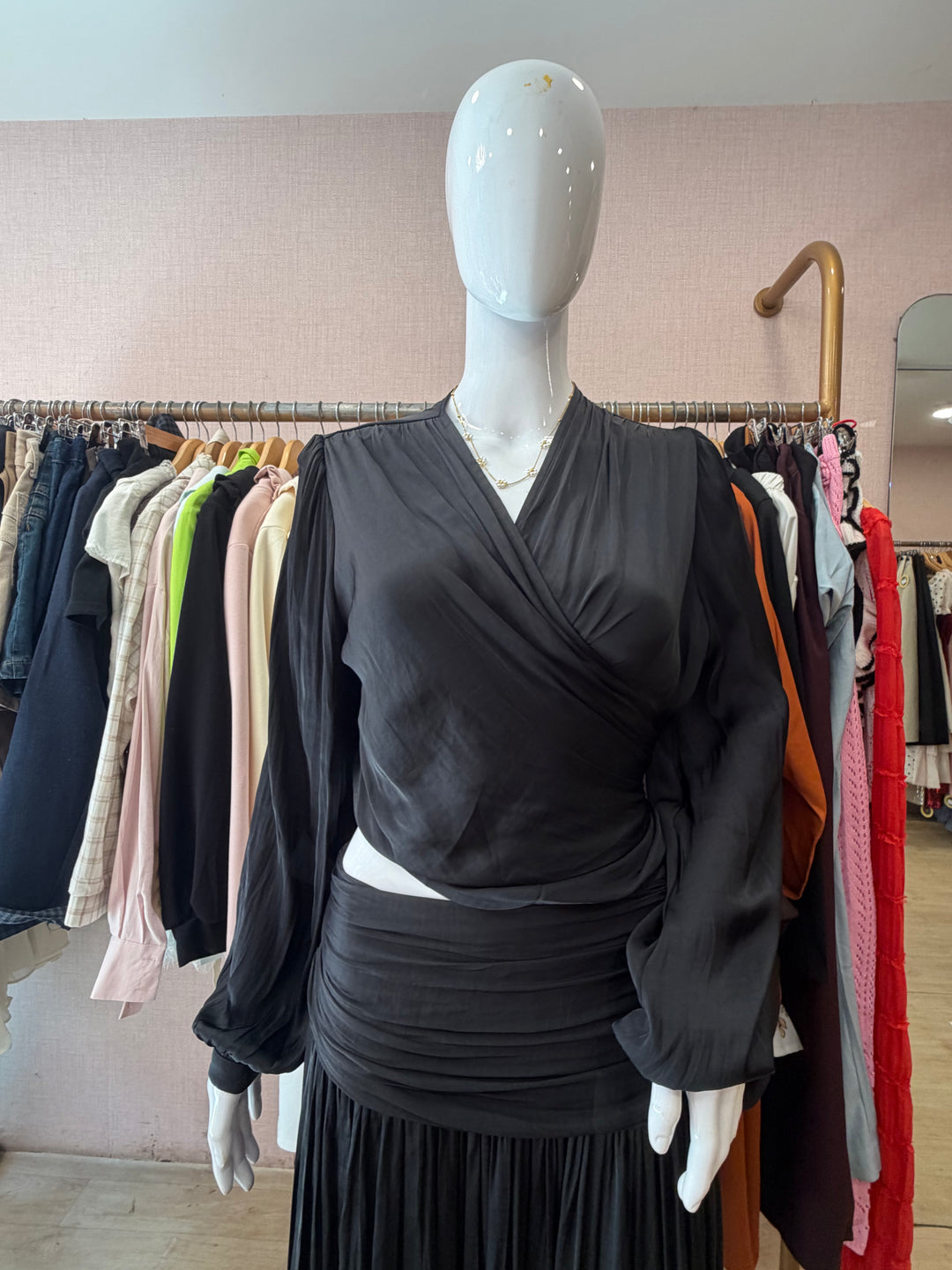 Kennedy criss cross top with pleated skirt