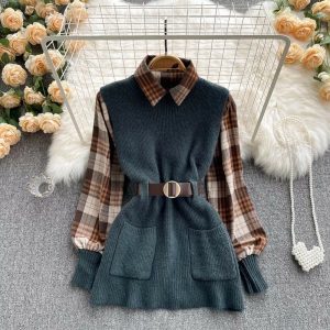 Becca knit vest and shirt set