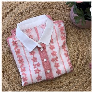 Audrey floral embroidery shirt